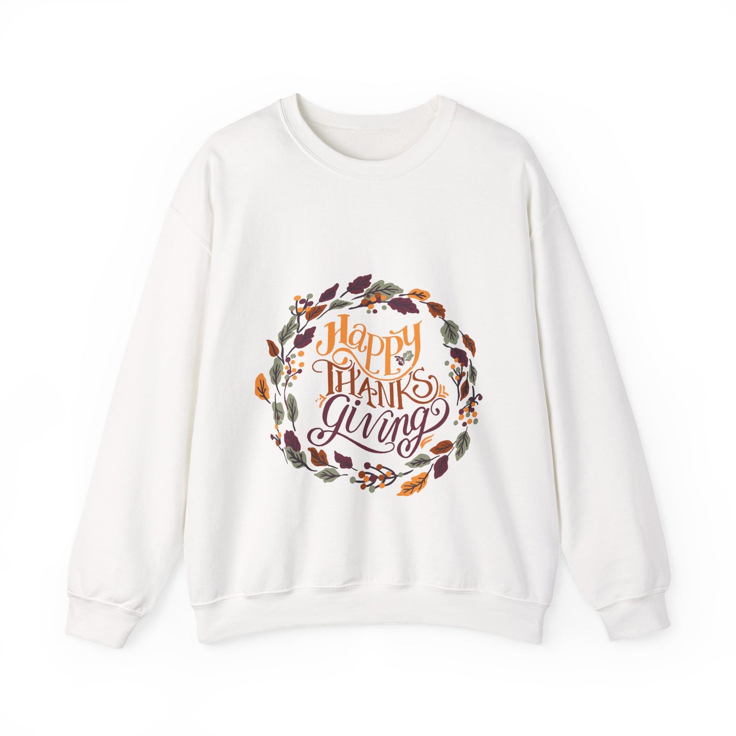 Happy Thanksgiving Crewneck Sweatshirt - Cozy Fall Apparel, Thanksgiving Gift, Unisex Pullover, Casual Fall Sweatshirt