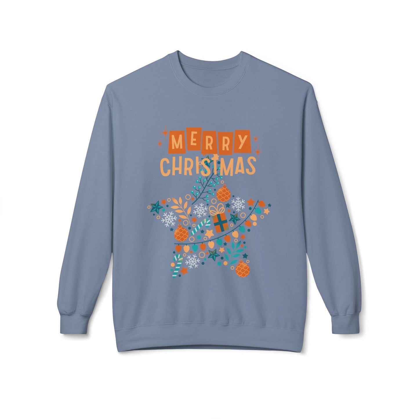 Merry Christmas Sweatshirt, Cozy Holiday Crewneck, Festive Apparel, Winter Gift, Unisex Fleece Top, Christmas Sweatshirt