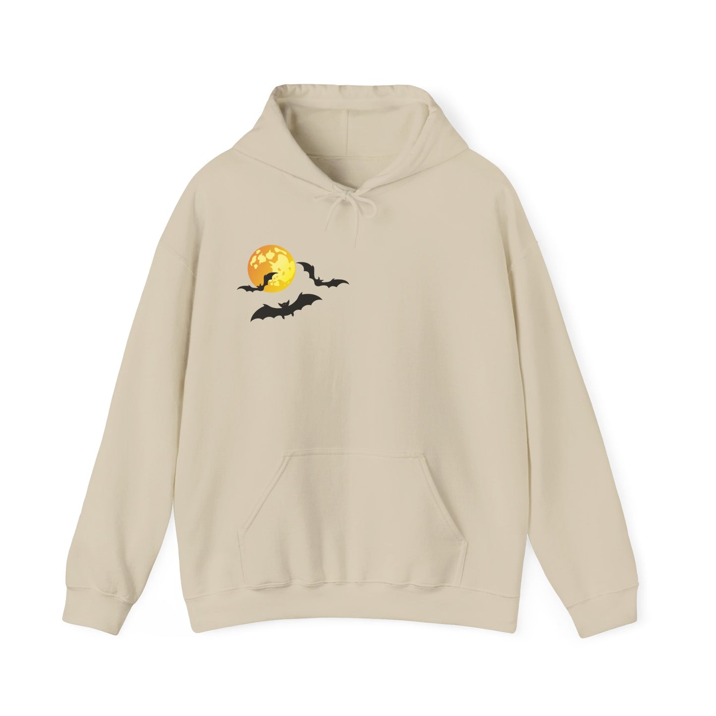 Halloween-Themed Unisex Hoodie with Witches and Bats Design, Cozy Sweatshirt for Fall Celebrations, Spooky Season Apparel, Gift Idea