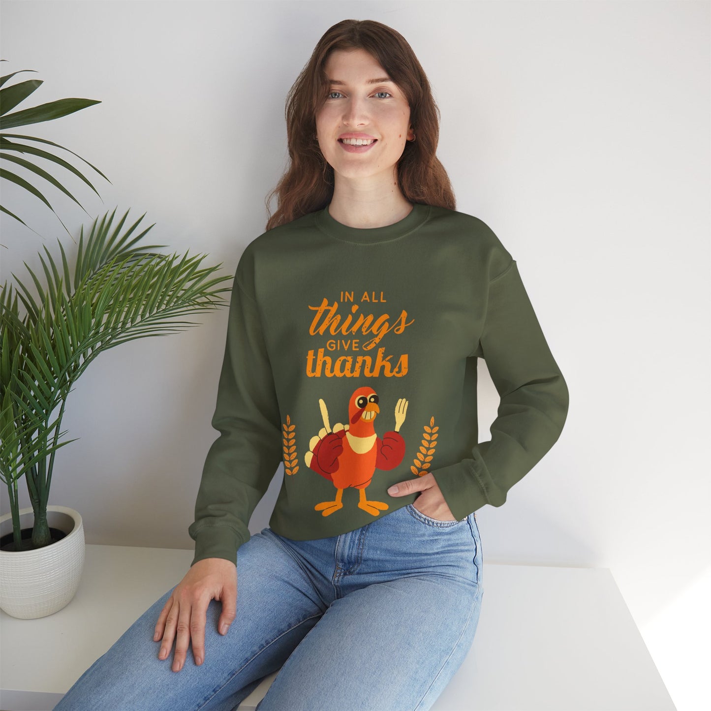 Thanksgiving Crewneck Sweatshirt, Unisex Sweatshirt, Cozy Fall Apparel, Holiday Gift, Seasonal Sweater