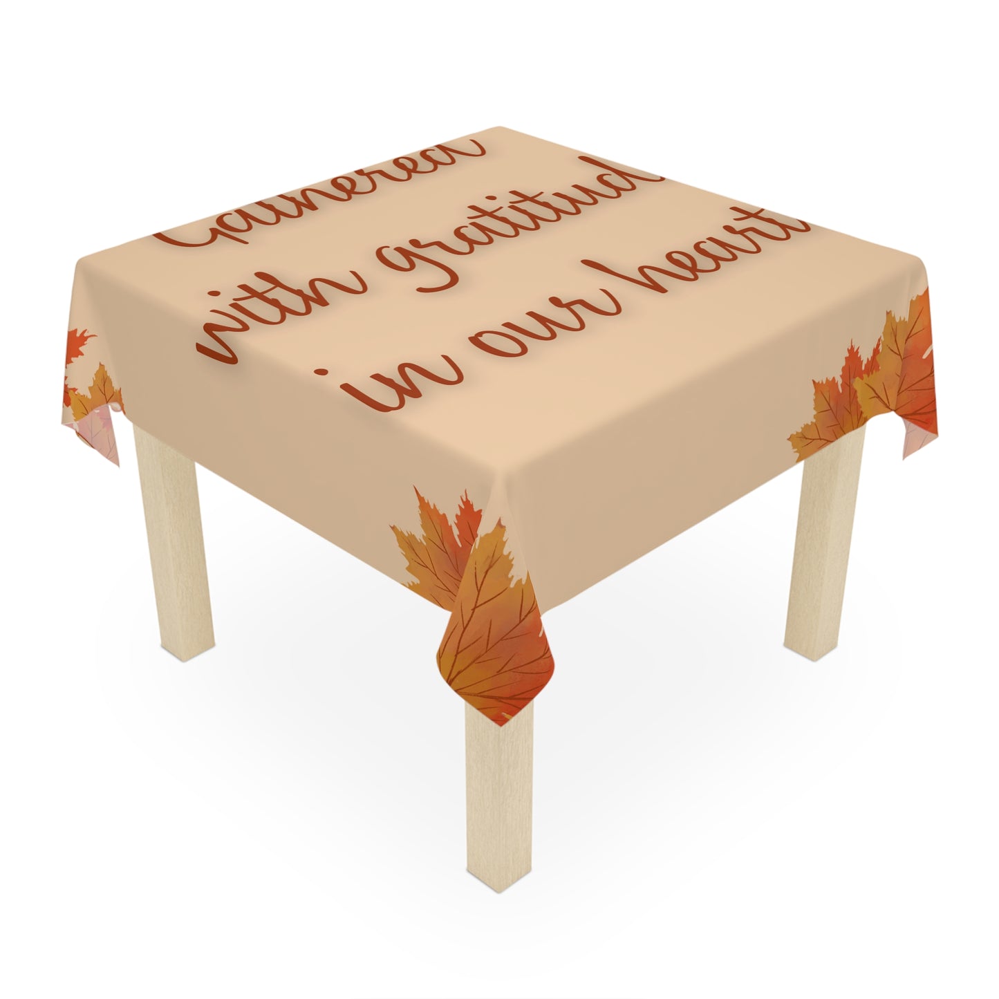 Autumn Tablecloth - Gathered with Gratitude, Fall Decor, Thanksgiving Table Setting, Cozy Home Atmosphere, Harvest Celebration