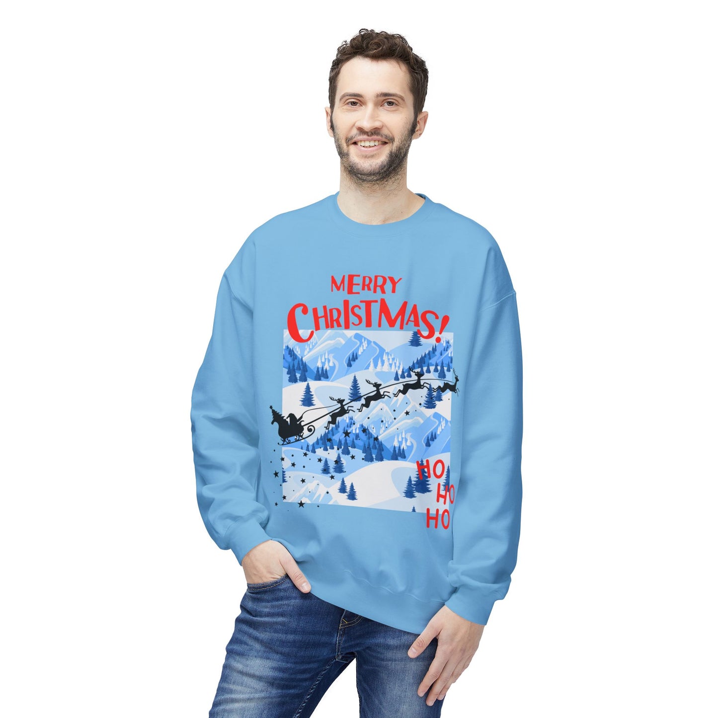 Christmas Santa Fleece Sweatshirt, Cozy Holiday Pullover, Merry Christmas Gift, Winter Sweater, Unisex Crewneck