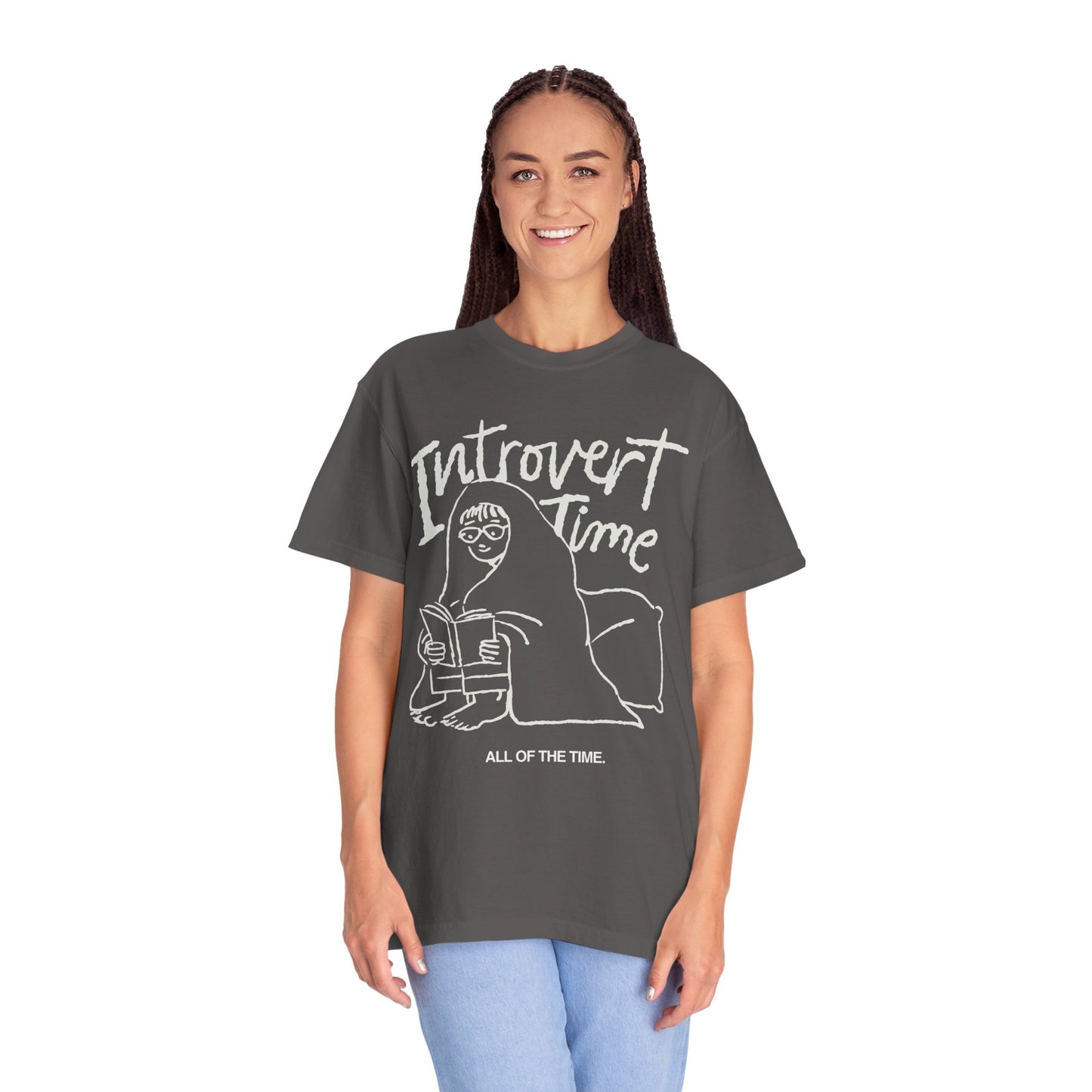 Unisex Introvert Time T-shirt, Cozy Graphic Tee for Introverts, Perfect Gift for Book Lovers, Relaxation Shirt, Comfy Everyday Wear