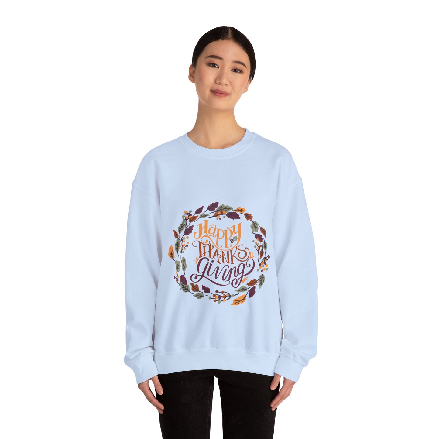 Happy Thanksgiving Crewneck Sweatshirt - Cozy Fall Apparel, Thanksgiving Gift, Unisex Pullover, Casual Fall Sweatshirt