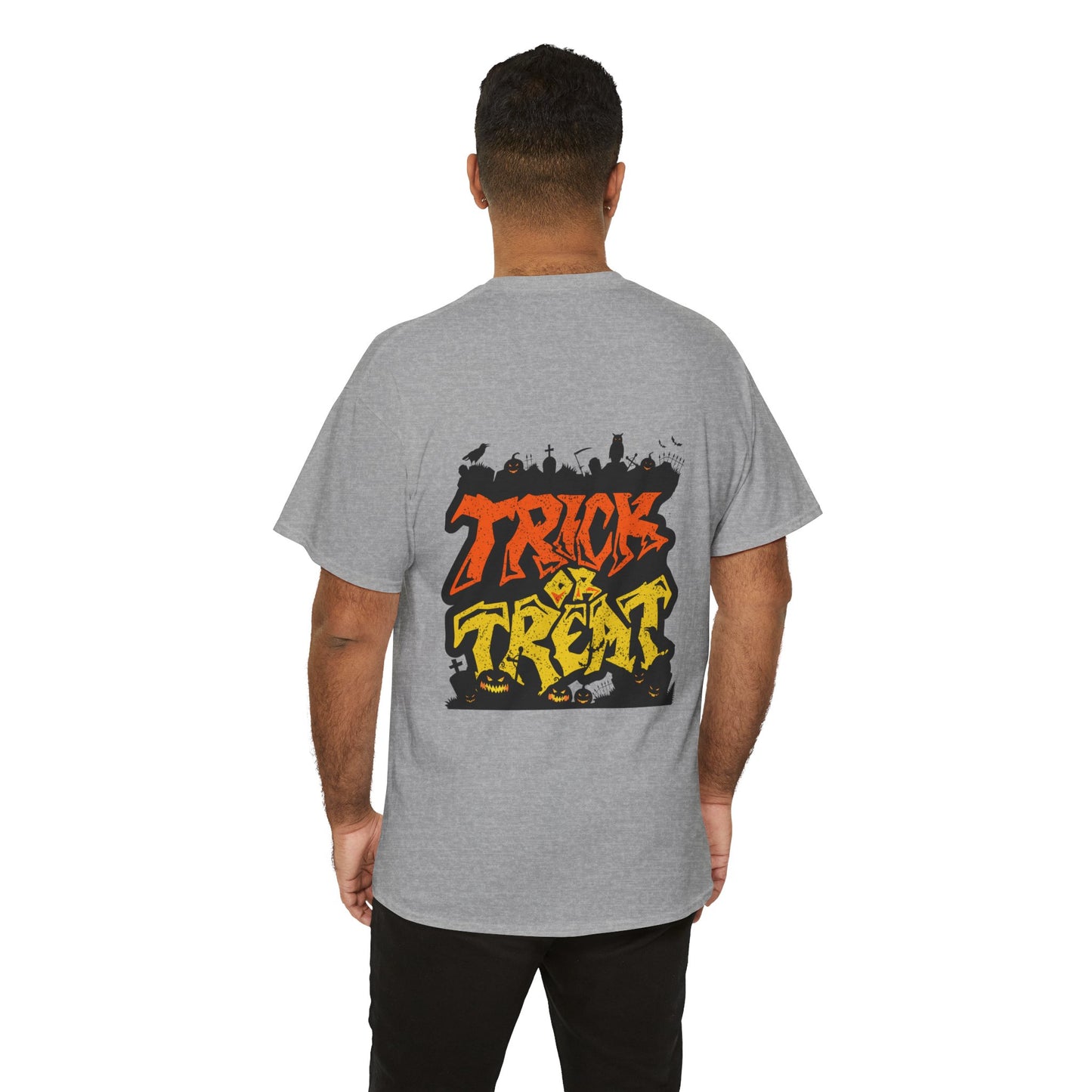 Halloween Unisex Tee, Spooky Pumpkin Shirt, Trick or Treat Graphic T-Shirt, Fall Clothing, Halloween Party Attire