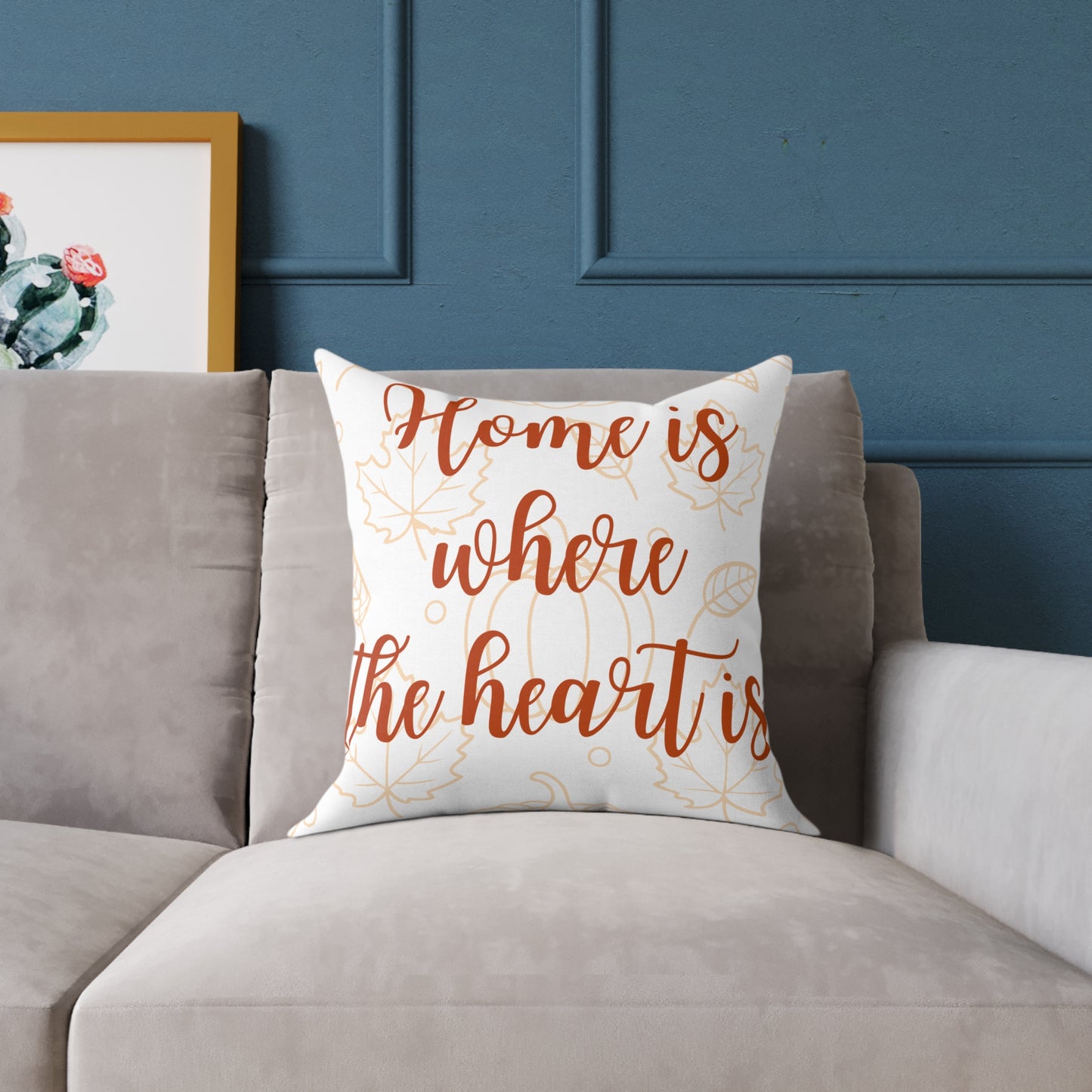 Cozy Home Décor Pillow, Home is Where the Heart Is, Perfect for Housewarming Gifts, Living Room Accent, Wedding Gift, Seasonal Home Decor