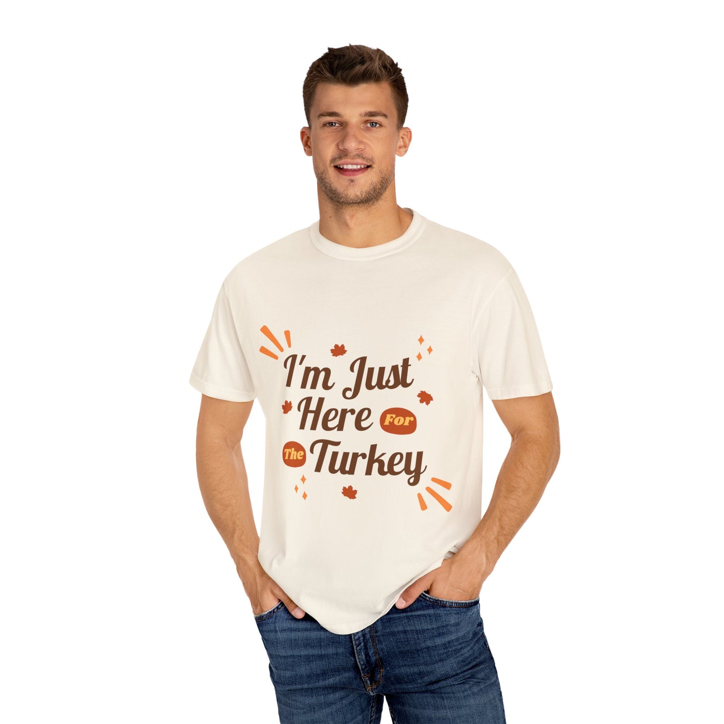 Thanksgiving Turkey T-shirt, Unisex Garment-Dyed Top, Fall Holiday Apparel, Casual Thanksgiving Outfit, Gift for Turkey Lovers