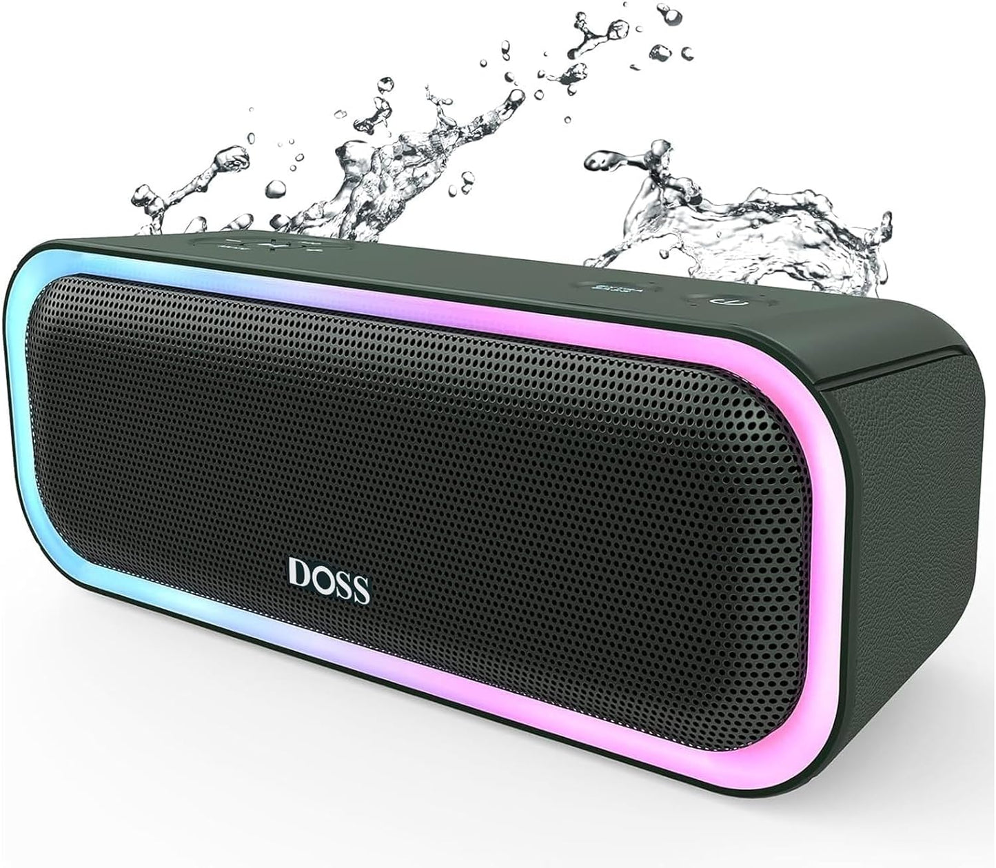 Soundbox Pro Bluetooth Speaker with 20W Stereo Sound, Active Extra Bass, IPX6 Waterproof, TWS Pairing, Multi-Colors Lights, 20H Playtime, Portable for Beach, Outdoor-Blue
