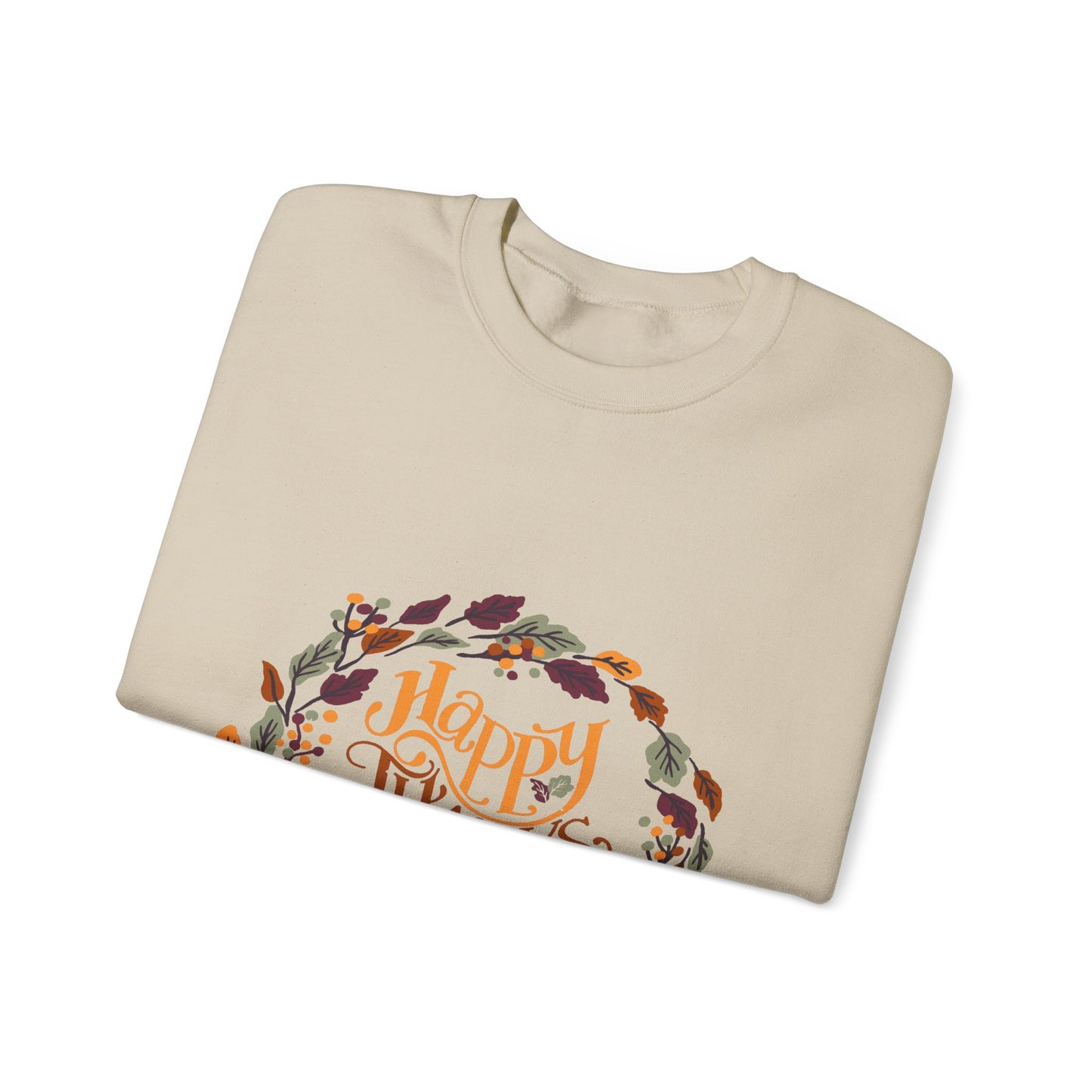 Happy Thanksgiving Crewneck Sweatshirt - Cozy Fall Apparel, Thanksgiving Gift, Unisex Pullover, Casual Fall Sweatshirt