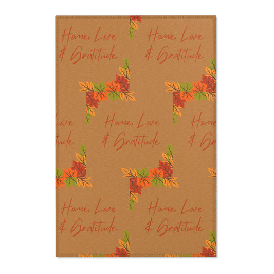 Autumn Area Rugs, Home, Love & Gratitude, Cozy Home Decor, Harvest Season Rugs, Thanksgiving Decorations