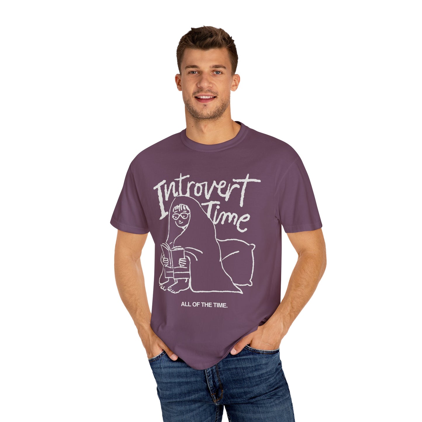 Unisex Introvert Time T-shirt, Cozy Graphic Tee for Introverts, Perfect Gift for Book Lovers, Relaxation Shirt, Comfy Everyday Wear