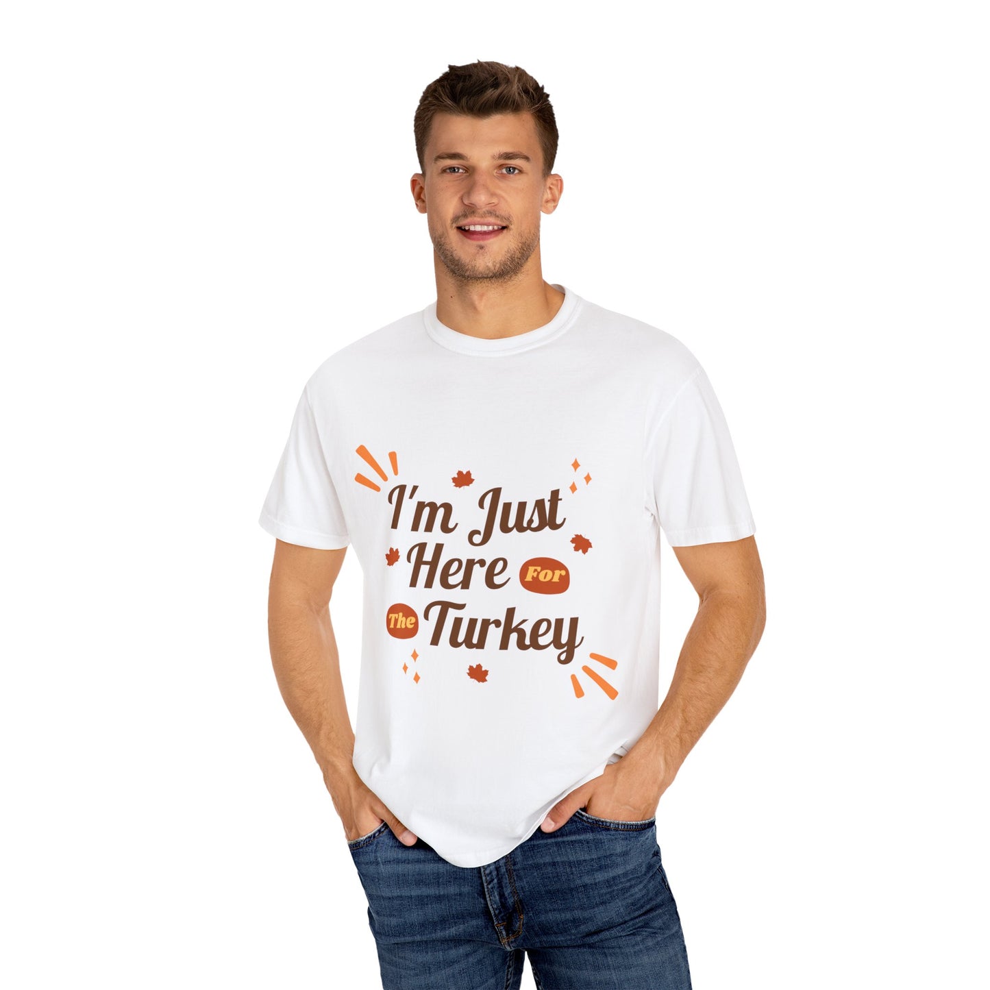 Thanksgiving Turkey T-shirt, Unisex Garment-Dyed Top, Fall Holiday Apparel, Casual Thanksgiving Outfit, Gift for Turkey Lovers