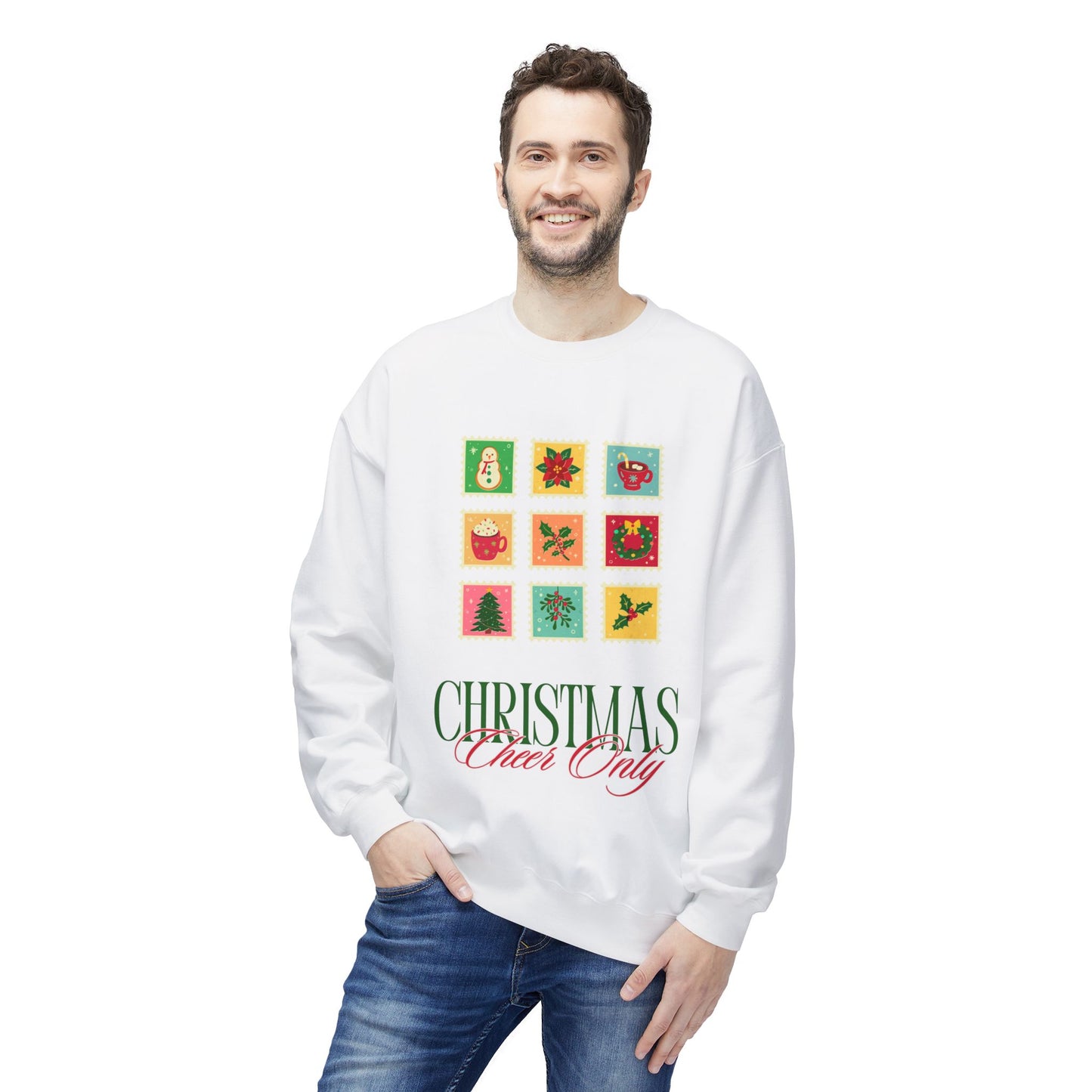Christmas Cheer Unisex Fleece Sweatshirt | Cozy Holiday Apparel, Gift for Him, Her, Family | Festive Winter Style, Christmas Sweater