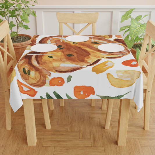 Watercolor Chicken Dinner Tablecloth | Perfect for Family Gatherings, Dinner Parties, Holidays, Home Decor, Kitchen Decor