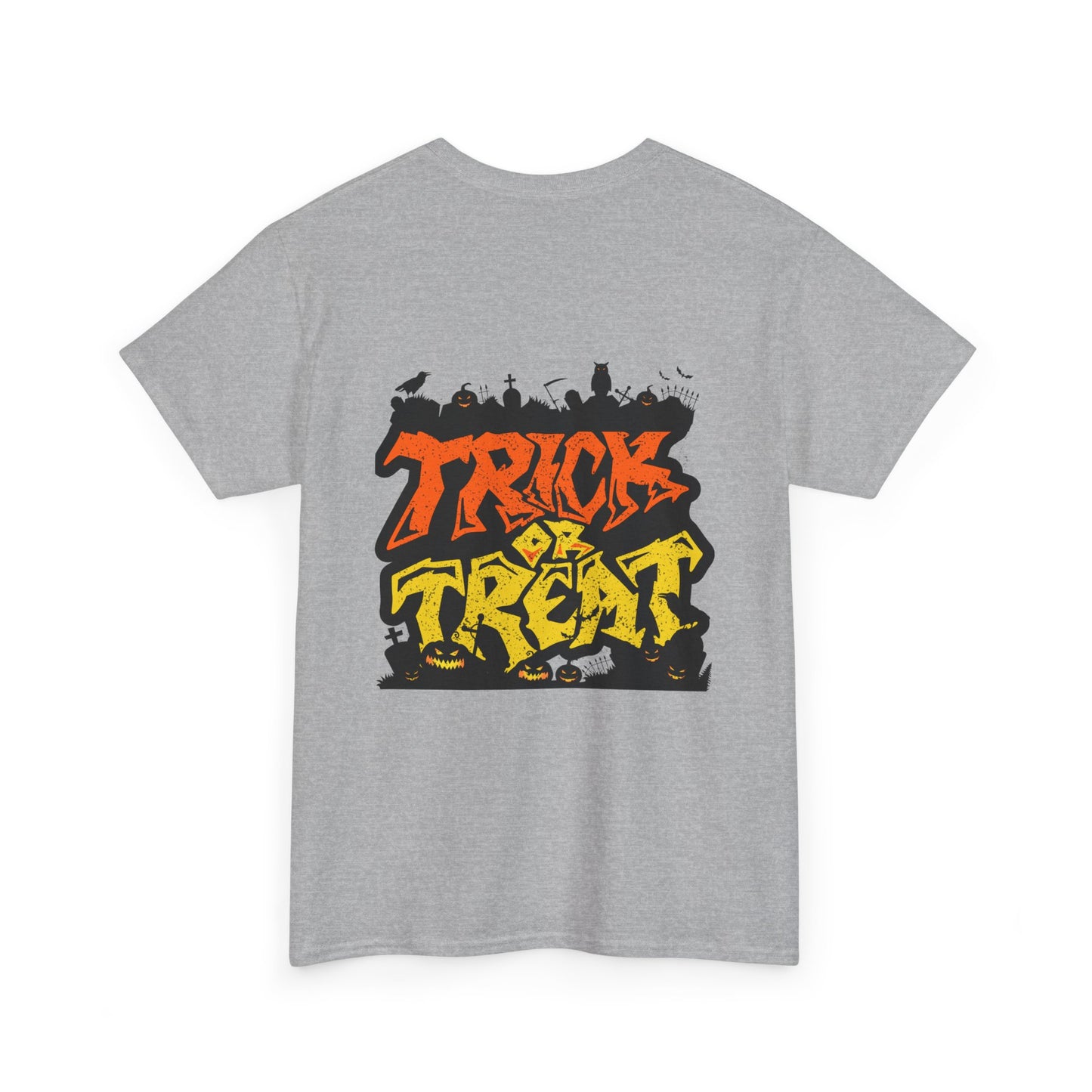 Halloween Unisex Tee, Spooky Pumpkin Shirt, Trick or Treat Graphic T-Shirt, Fall Clothing, Halloween Party Attire