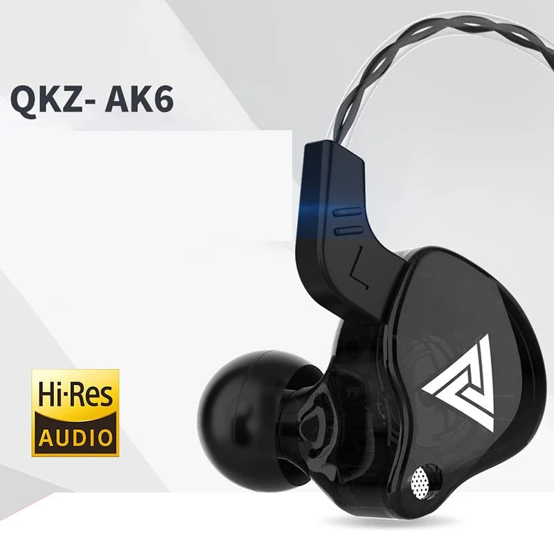 QKZ AK6 Running Band Microphone Headphones Copper Driver 3.5Mm Hi-Fi Sports Headphones In-Ear Headphones Music Earbuds