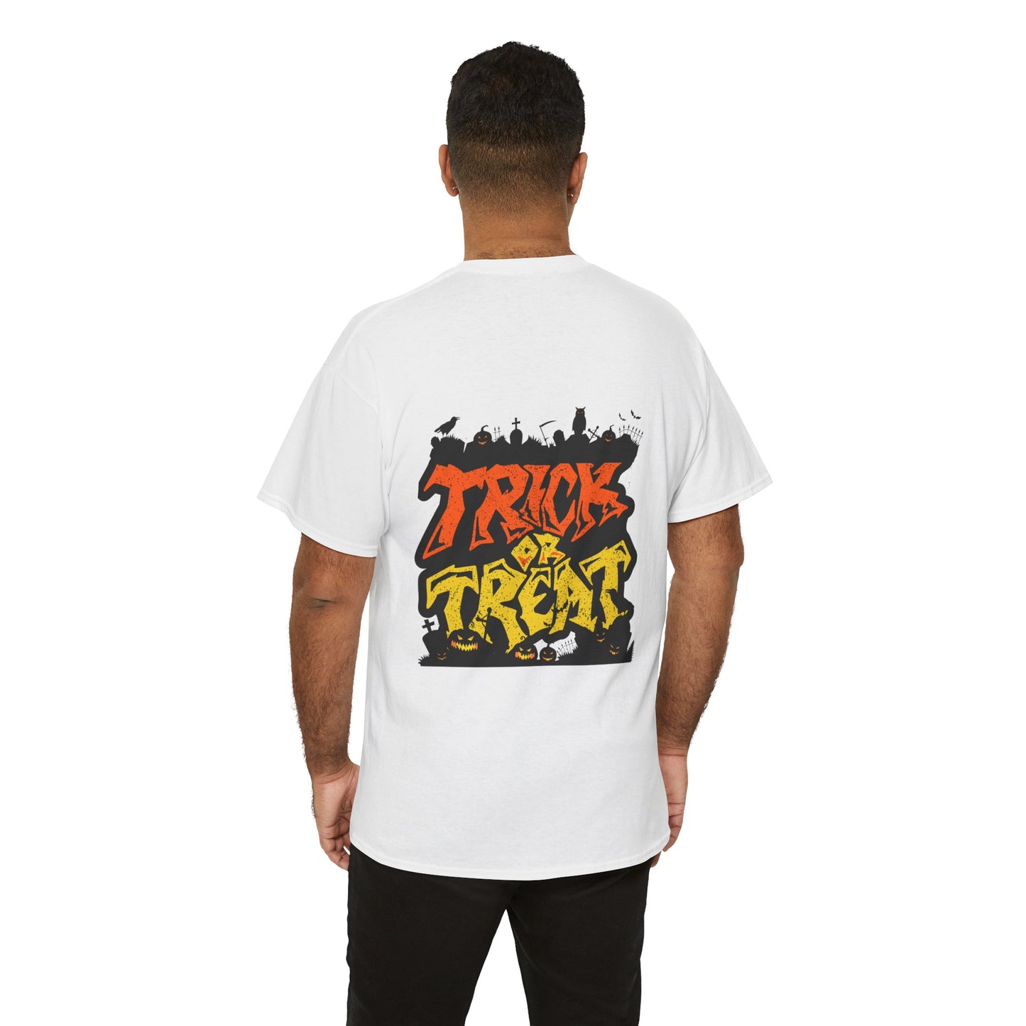 Halloween Unisex Tee, Spooky Pumpkin Shirt, Trick or Treat Graphic T-Shirt, Fall Clothing, Halloween Party Attire