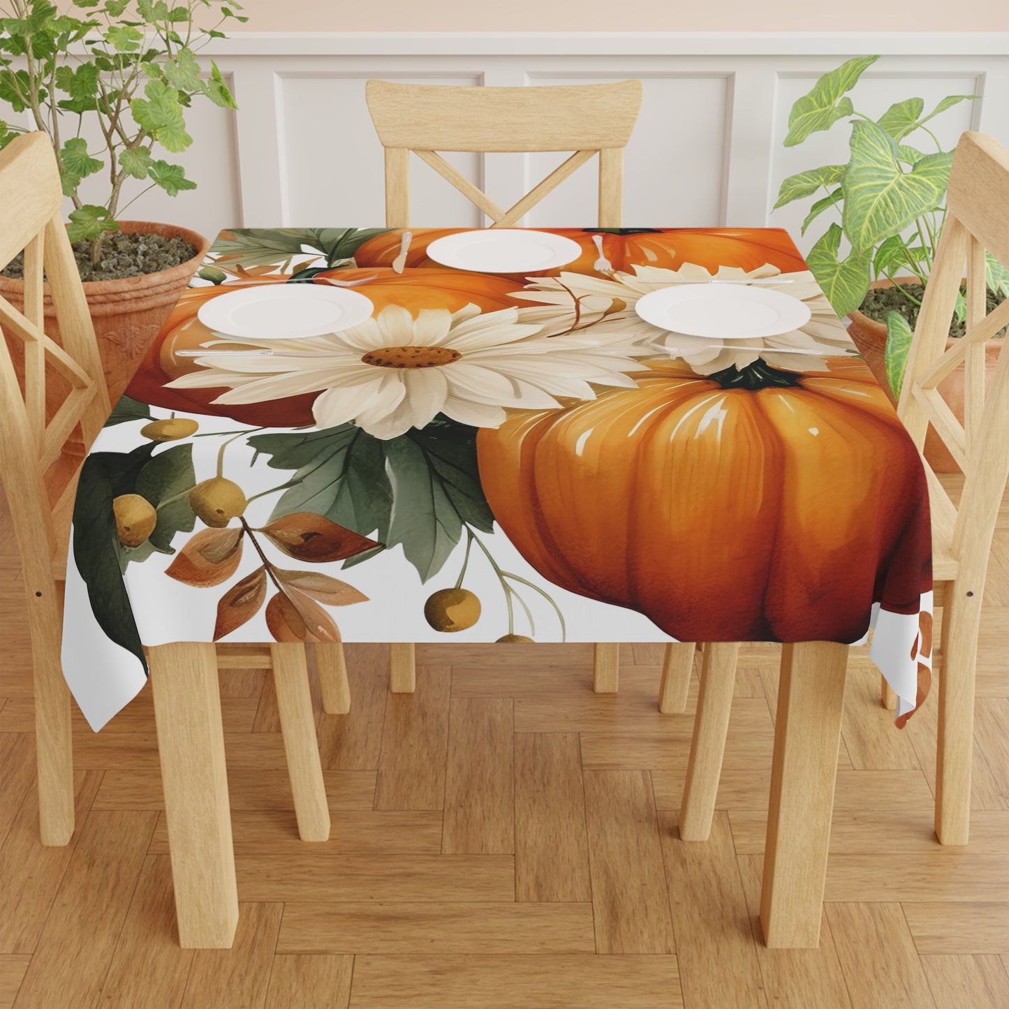 Autumn Floral Tablecloth with Pumpkins and Daisies | Fall Decor, Harvest Table Cover, Thanksgiving Table Setting, Seasonal Home Decor, [...]