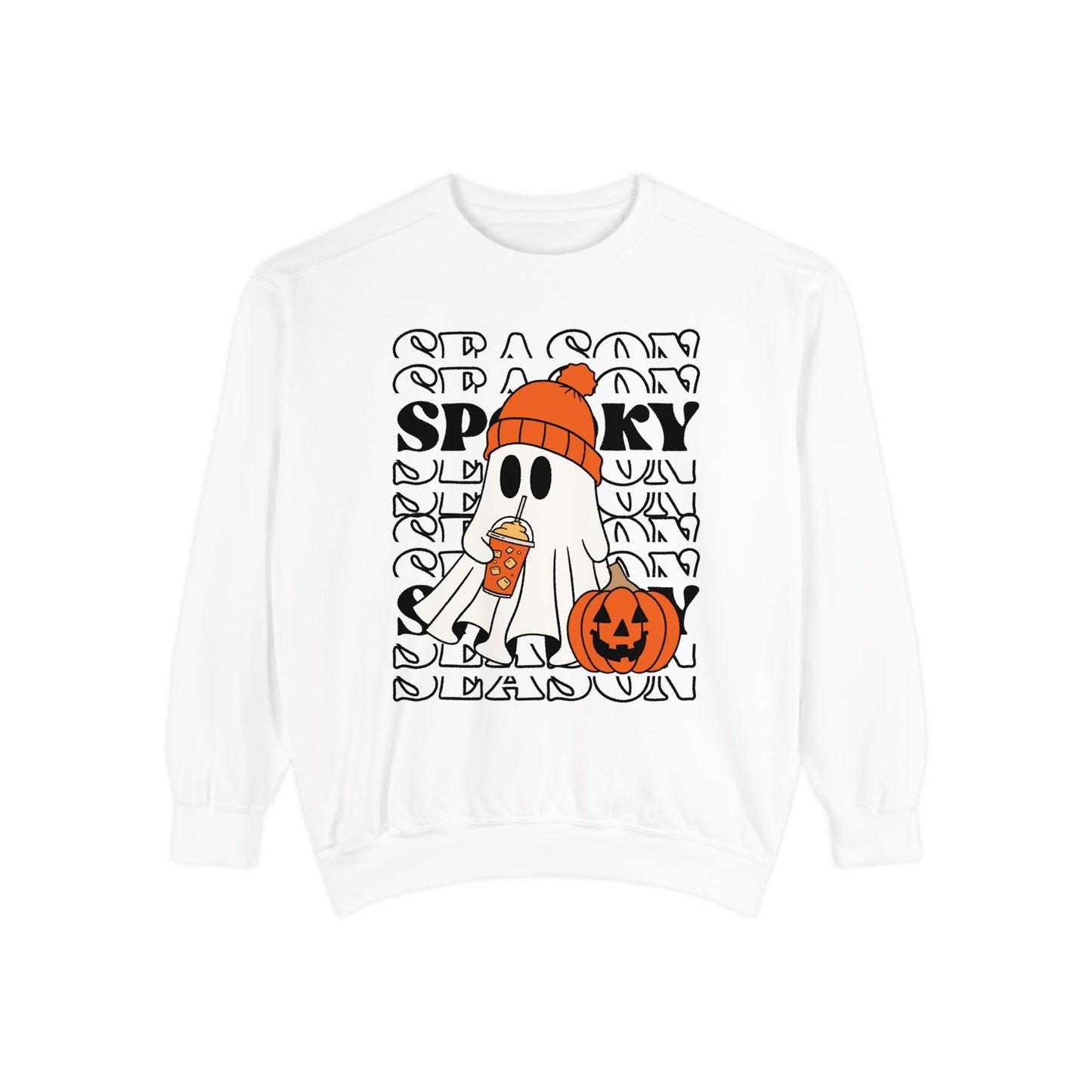 Spooky Season Sweatshirt - Unisex Garment-Dyed Pullover for Halloween and Fall, Cozy Comfort, Perfect Gift for Friends, October Decor,