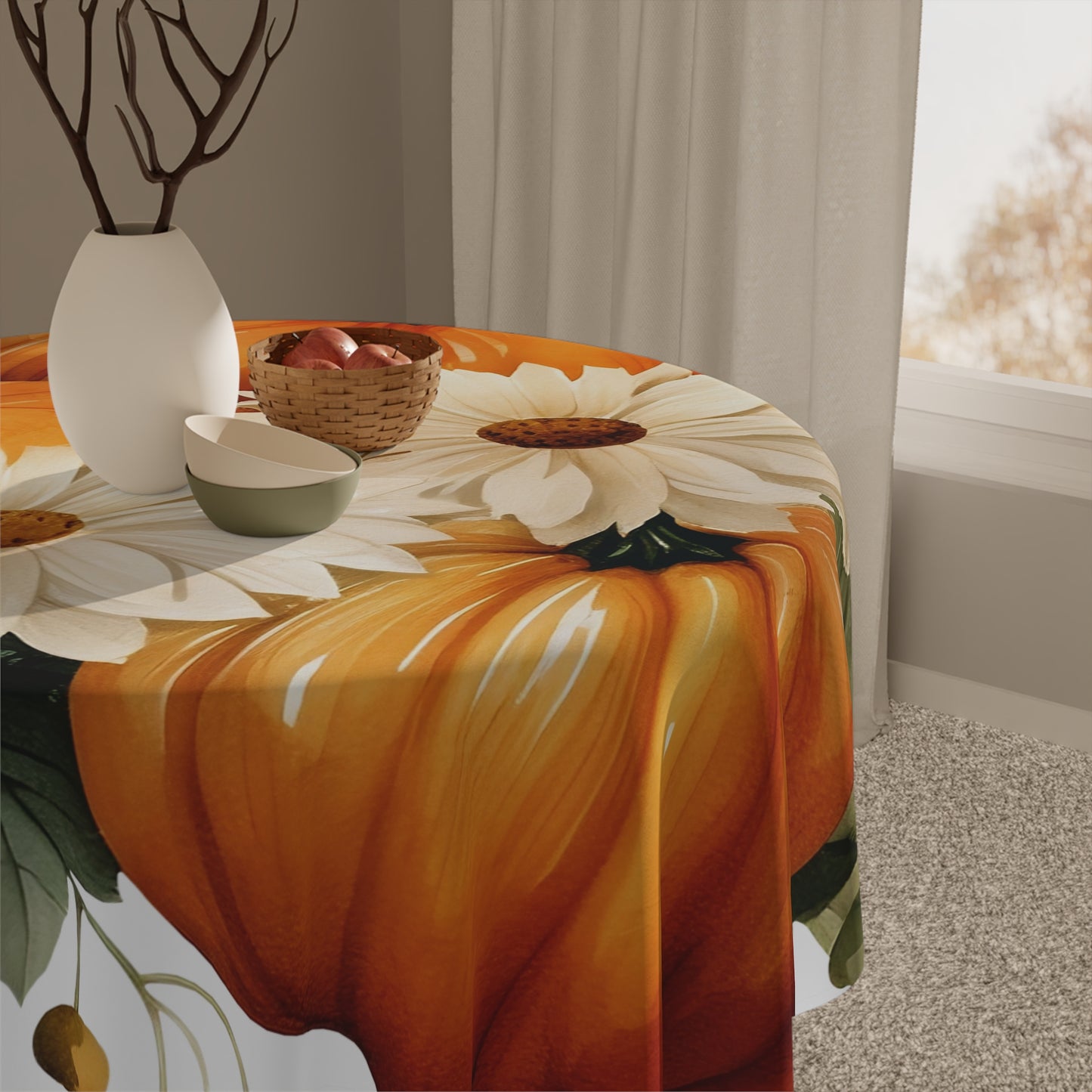 Autumn Floral Tablecloth with Pumpkins and Daisies | Fall Decor, Harvest Table Cover, Thanksgiving Table Setting, Seasonal Home Decor, [...]
