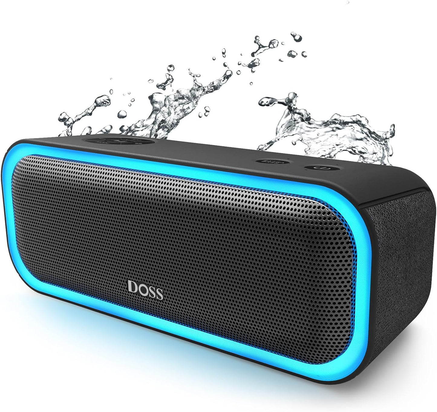 Soundbox Pro Bluetooth Speaker with 20W Stereo Sound, Active Extra Bass, IPX6 Waterproof, TWS Pairing, Multi-Colors Lights, 20H Playtime, Portable for Beach, Outdoor-Blue