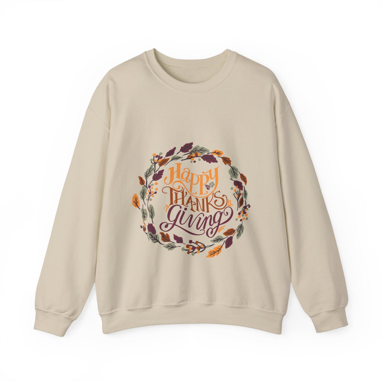 Happy Thanksgiving Crewneck Sweatshirt - Cozy Fall Apparel, Thanksgiving Gift, Unisex Pullover, Casual Fall Sweatshirt