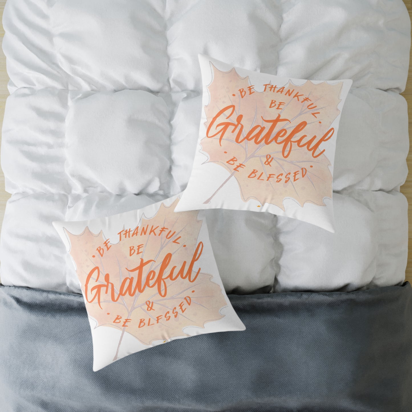 Grateful Canvas Pillow for Home Decor, Affirmation Cushion, Thanksgiving Gift, Cozy Bedroom Accessory, Motivational Throw Pillow
