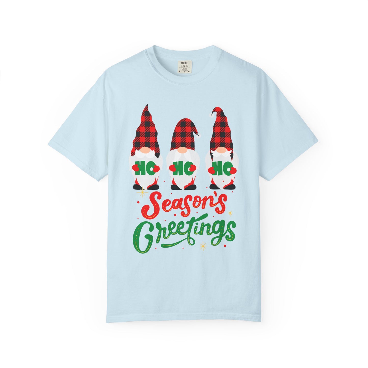 Season's Greetings Unisex T-shirt, Cozy Holiday Tee, Christmas Gift, Winter Apparel, Festive Clothing, Gnome Design