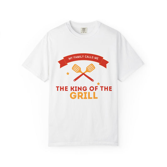King of the Grill T-shirt | Unisex Garment-Dyed Tee for BBQ Lovers, Father's Day Gift, Cooking Enthusiasts, Summer Parties, Family