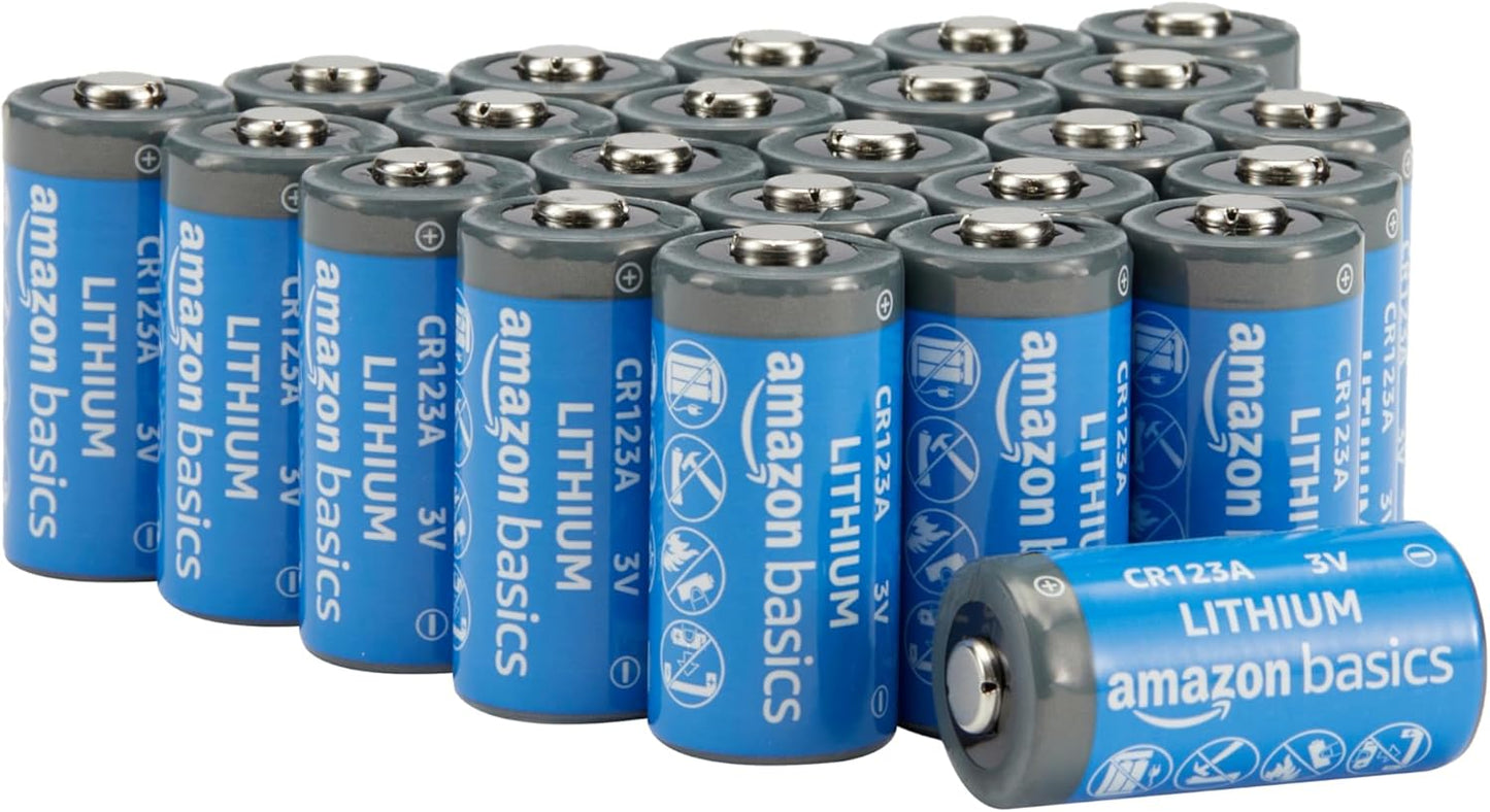 6-Pack Non-Rechargeable CR123A Lithium Batteries, 3 Volt, up to 10-Year Shelf Life