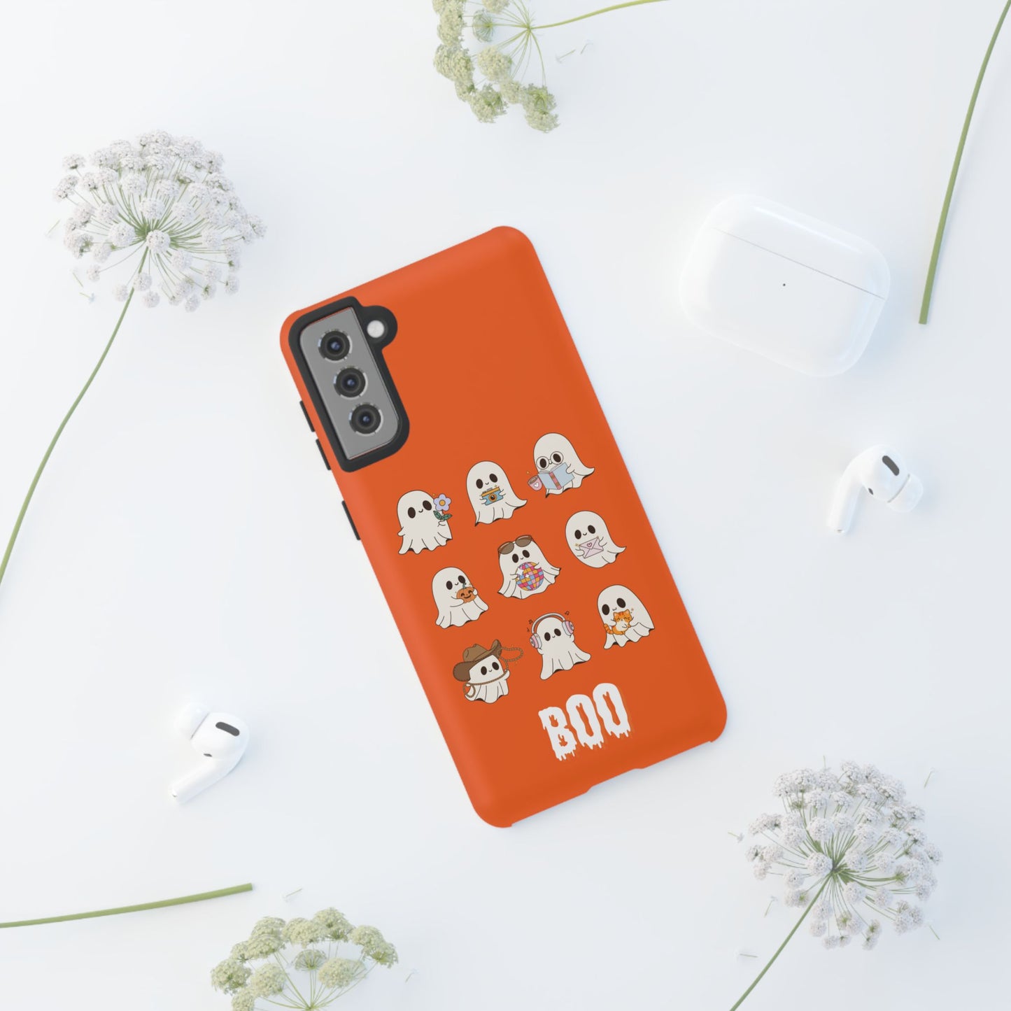 Ghostly Boo Phone Case, Halloween Cases, Cute Ghost Phone Cover, Trick-or-Treat Accessories, Spooky Gift for Halloween