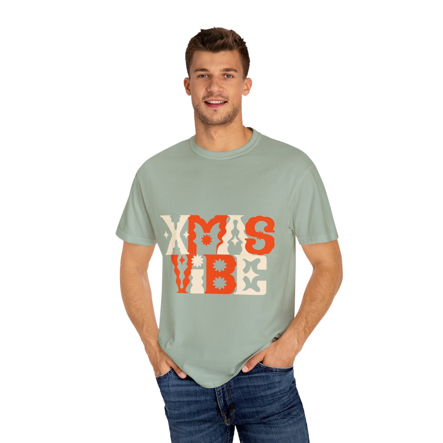 XMAS VIBE Unisex Garment-Dyed T-Shirt | Holiday Tee, Christmas Gift, Festive Apparel, Casual Wear, Vintage Style