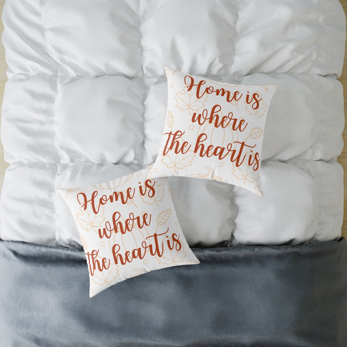 Cozy Home Décor Pillow, Home is Where the Heart Is, Perfect for Housewarming Gifts, Living Room Accent, Wedding Gift, Seasonal Home Decor