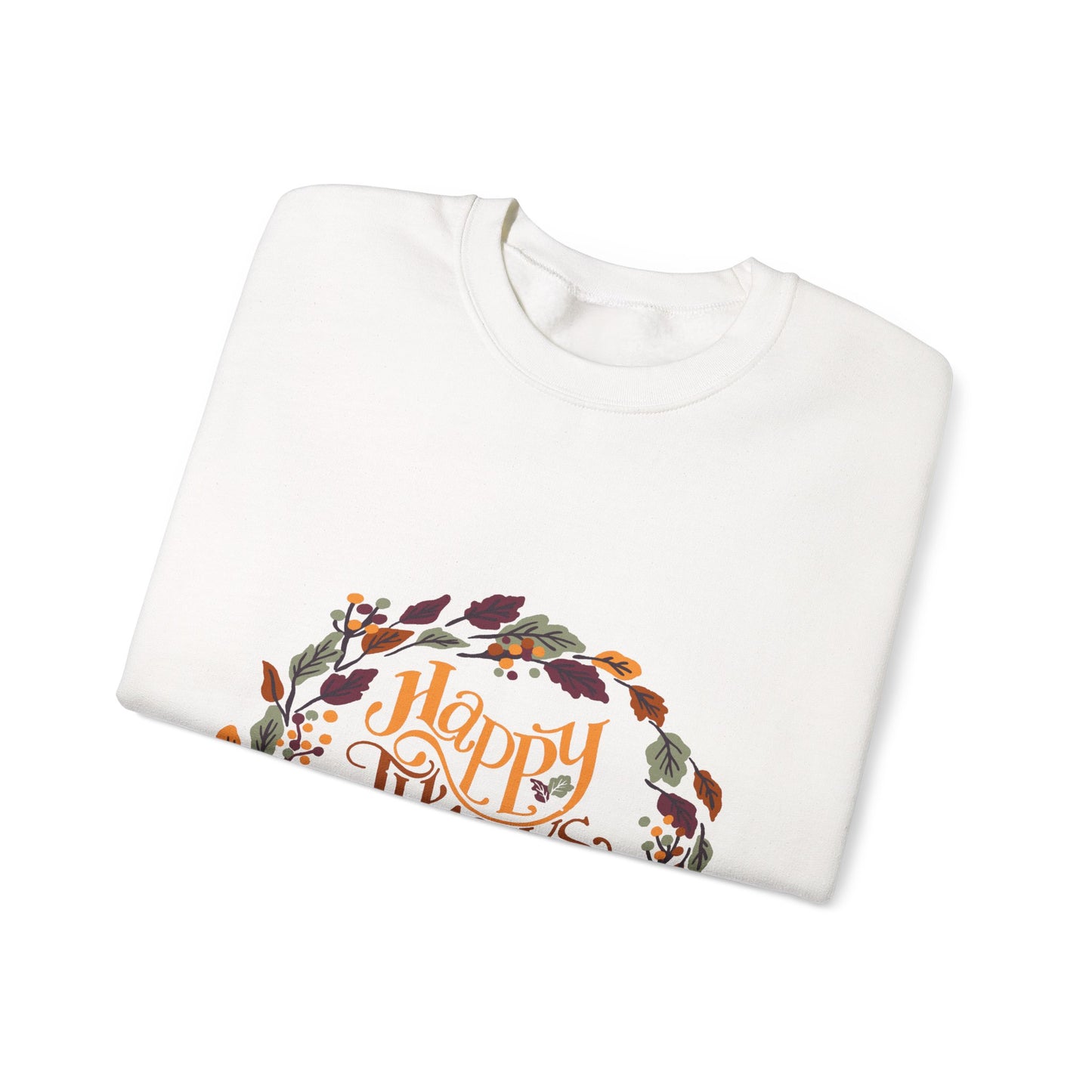 Happy Thanksgiving Crewneck Sweatshirt - Cozy Fall Apparel, Thanksgiving Gift, Unisex Pullover, Casual Fall Sweatshirt