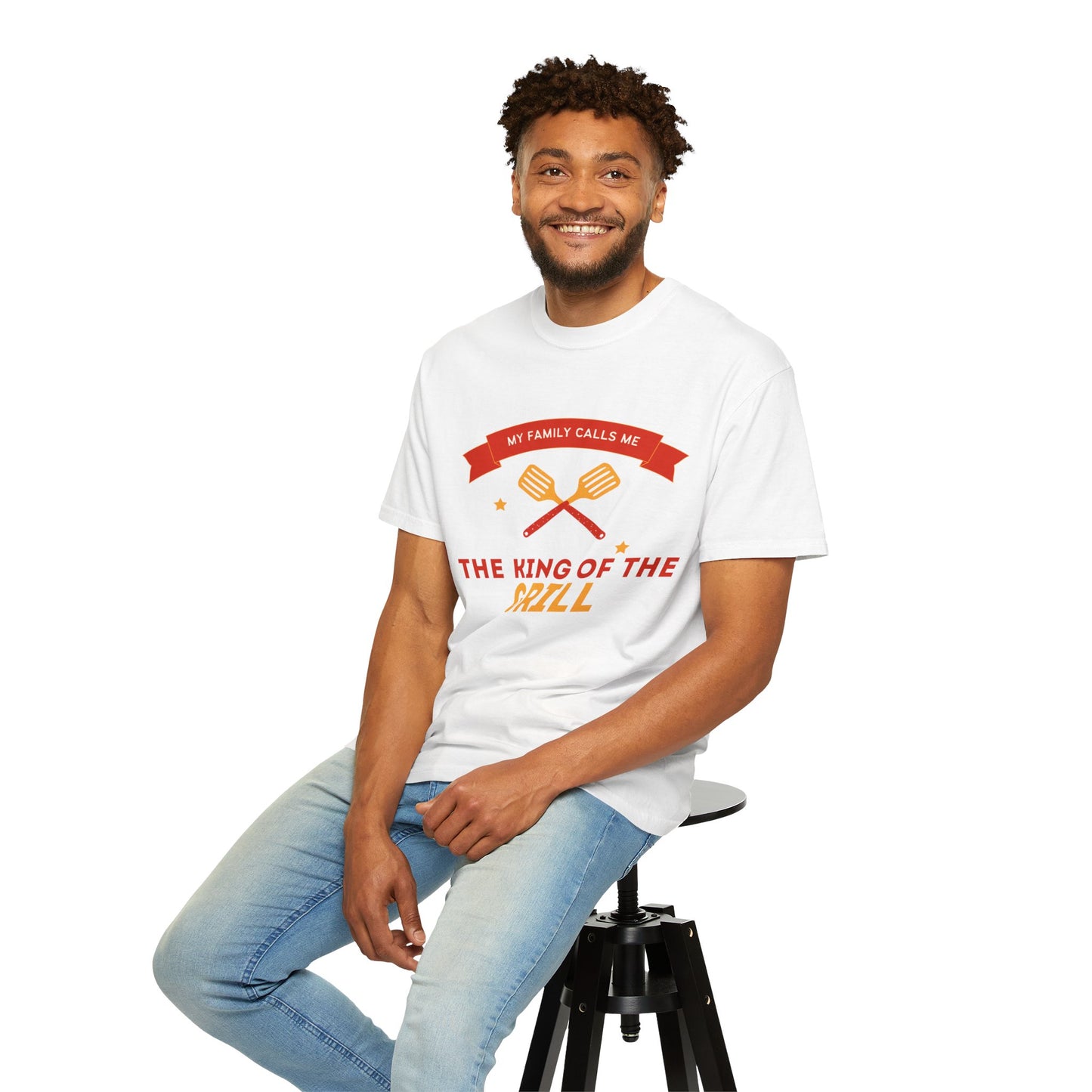 King of the Grill T-shirt | Unisex Garment-Dyed Tee for BBQ Lovers, Father's Day Gift, Cooking Enthusiasts, Summer Parties, Family