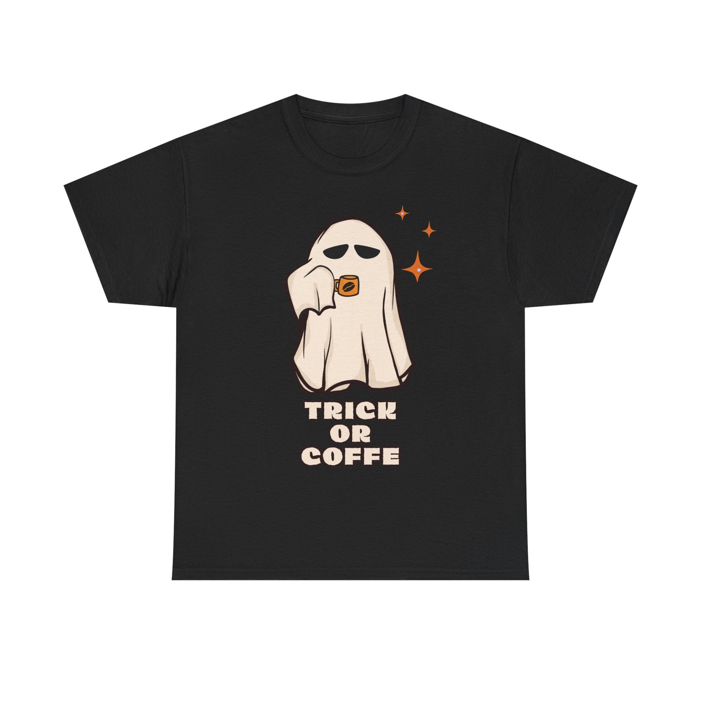 Ghostly Coffee Unisex Tee - Perfect for Halloween, Cozy Days, and Gift Ideas, Trick or Coffe Shirt, Holidays, Ghost Design, Coffee