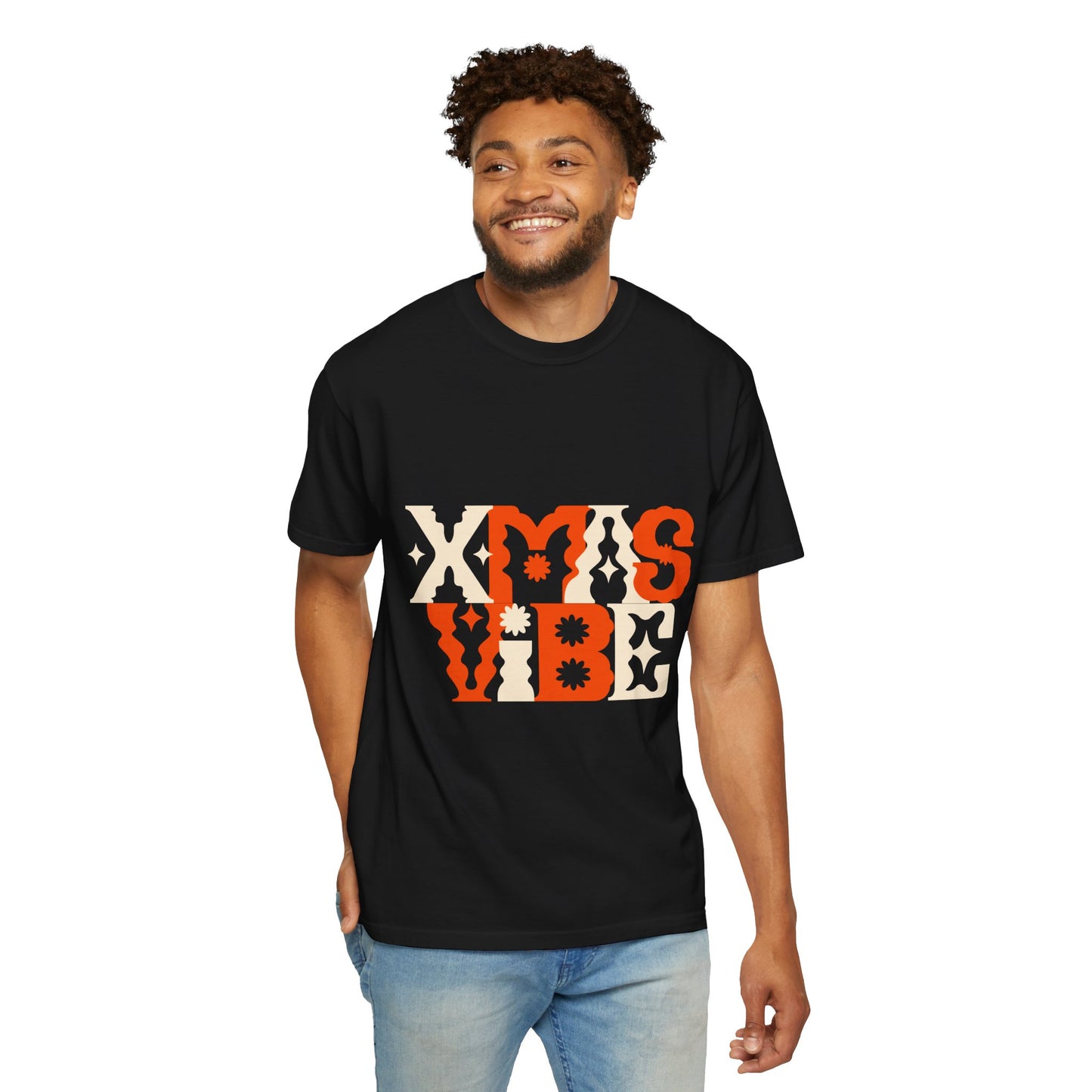 XMAS VIBE Unisex Garment-Dyed T-Shirt | Holiday Tee, Christmas Gift, Festive Apparel, Casual Wear, Vintage Style