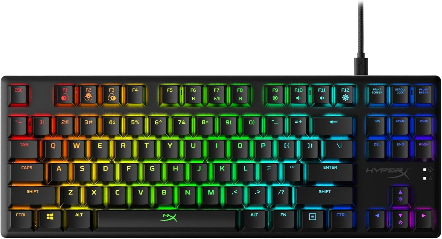 Alloy Origins 60 - Mechanical Gaming Keyboard, Ultra Compact 60% Form Factor, Double Shot PBT Keycaps, RGB LED Backlit, NGENUITY Software Compatible - Linear  Red Switch,Black