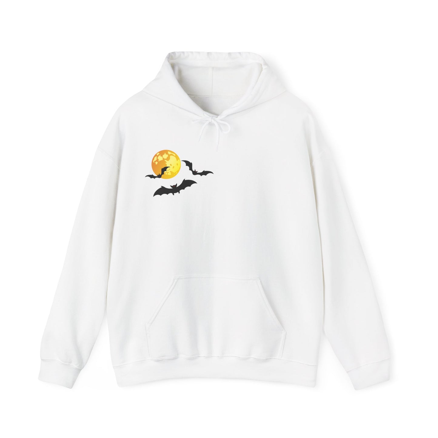 Halloween-Themed Unisex Hoodie with Witches and Bats Design, Cozy Sweatshirt for Fall Celebrations, Spooky Season Apparel, Gift Idea