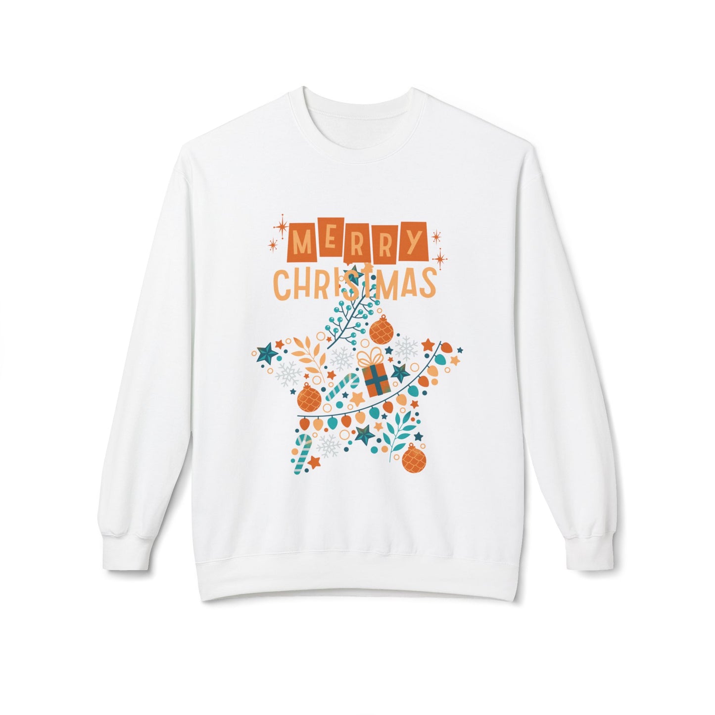 Merry Christmas Sweatshirt, Cozy Holiday Crewneck, Festive Apparel, Winter Gift, Unisex Fleece Top, Christmas Sweatshirt