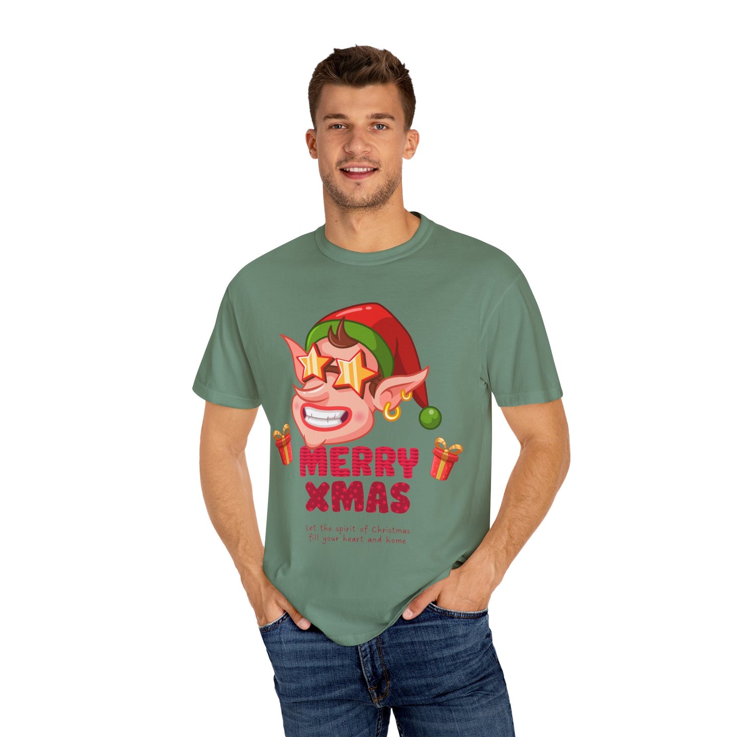 Fun Christmas Elf T-Shirt, Holiday Apparel, Merry Xmas Shirt, Unisex Gift, Festive Clothing, Xmas Party Outfit