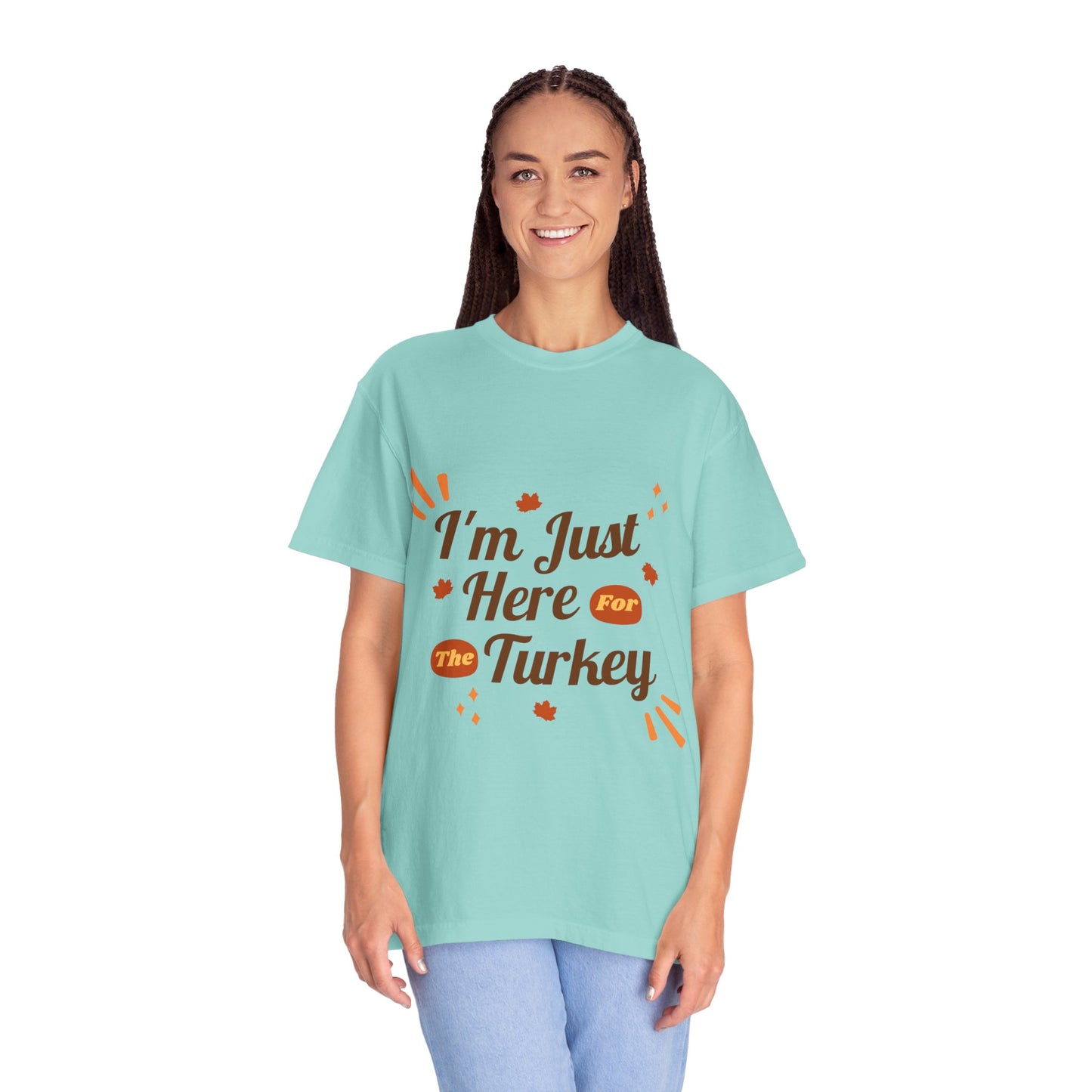 Thanksgiving Turkey T-shirt, Unisex Garment-Dyed Top, Fall Holiday Apparel, Casual Thanksgiving Outfit, Gift for Turkey Lovers