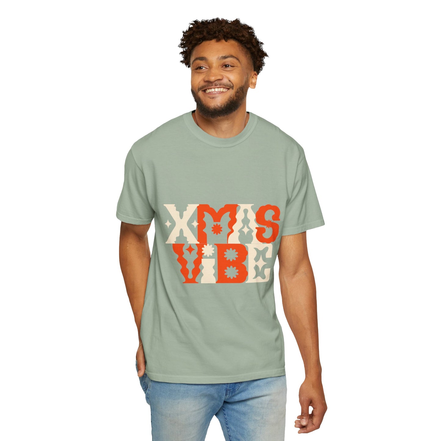 XMAS VIBE Unisex Garment-Dyed T-Shirt | Holiday Tee, Christmas Gift, Festive Apparel, Casual Wear, Vintage Style