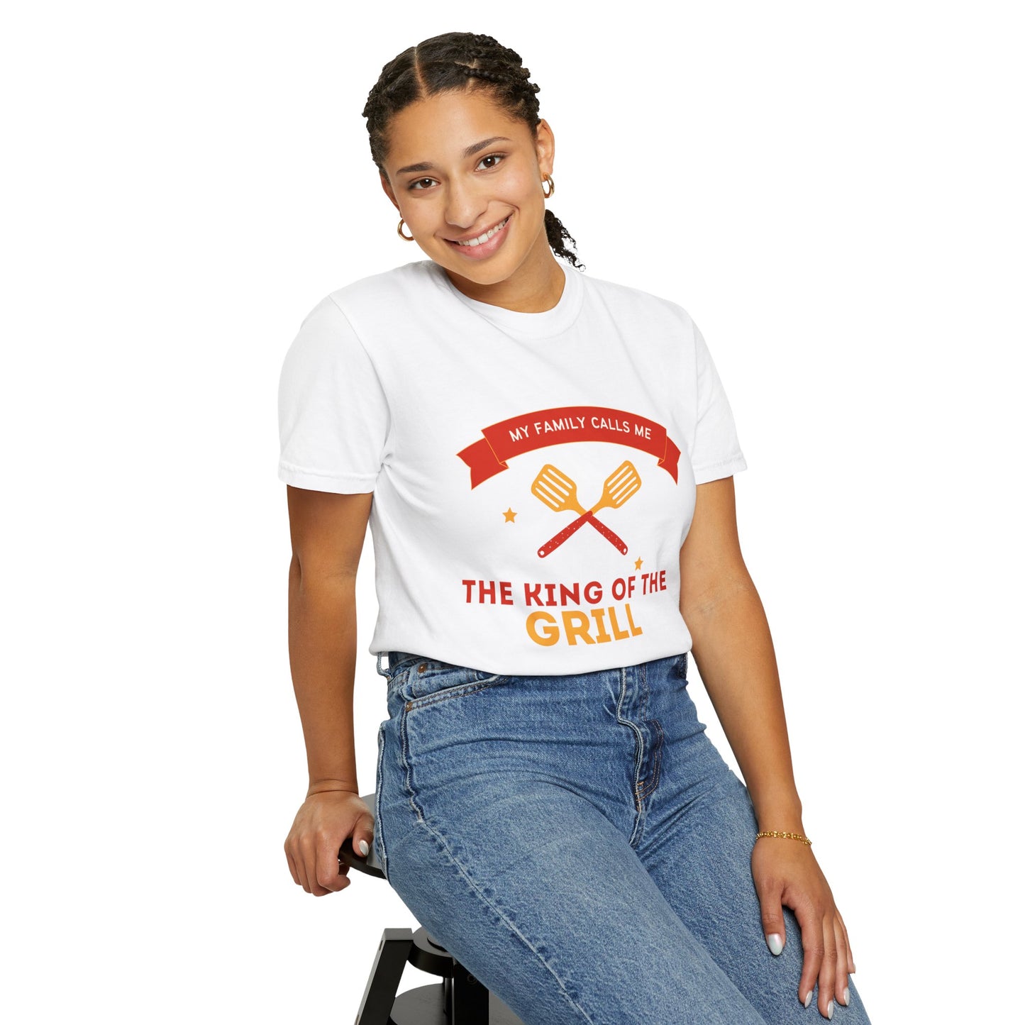 King of the Grill T-shirt | Unisex Garment-Dyed Tee for BBQ Lovers, Father's Day Gift, Cooking Enthusiasts, Summer Parties, Family